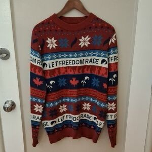 Hulu Men's Crewneck Sweater - Red, Blue, and White Medium Size_1